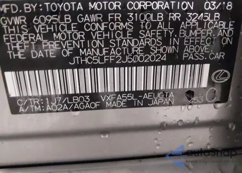 2018 Lexus Ls 500 z USA, uszkodzony, nr VIN JTHC5LFF2J5002024